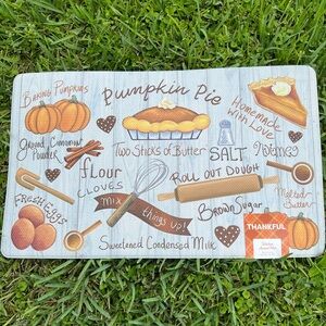 Pumpkin Pie Recipe Kitchen Anti Fatigue Floor Mat Thanksgiving Dessert Whisk